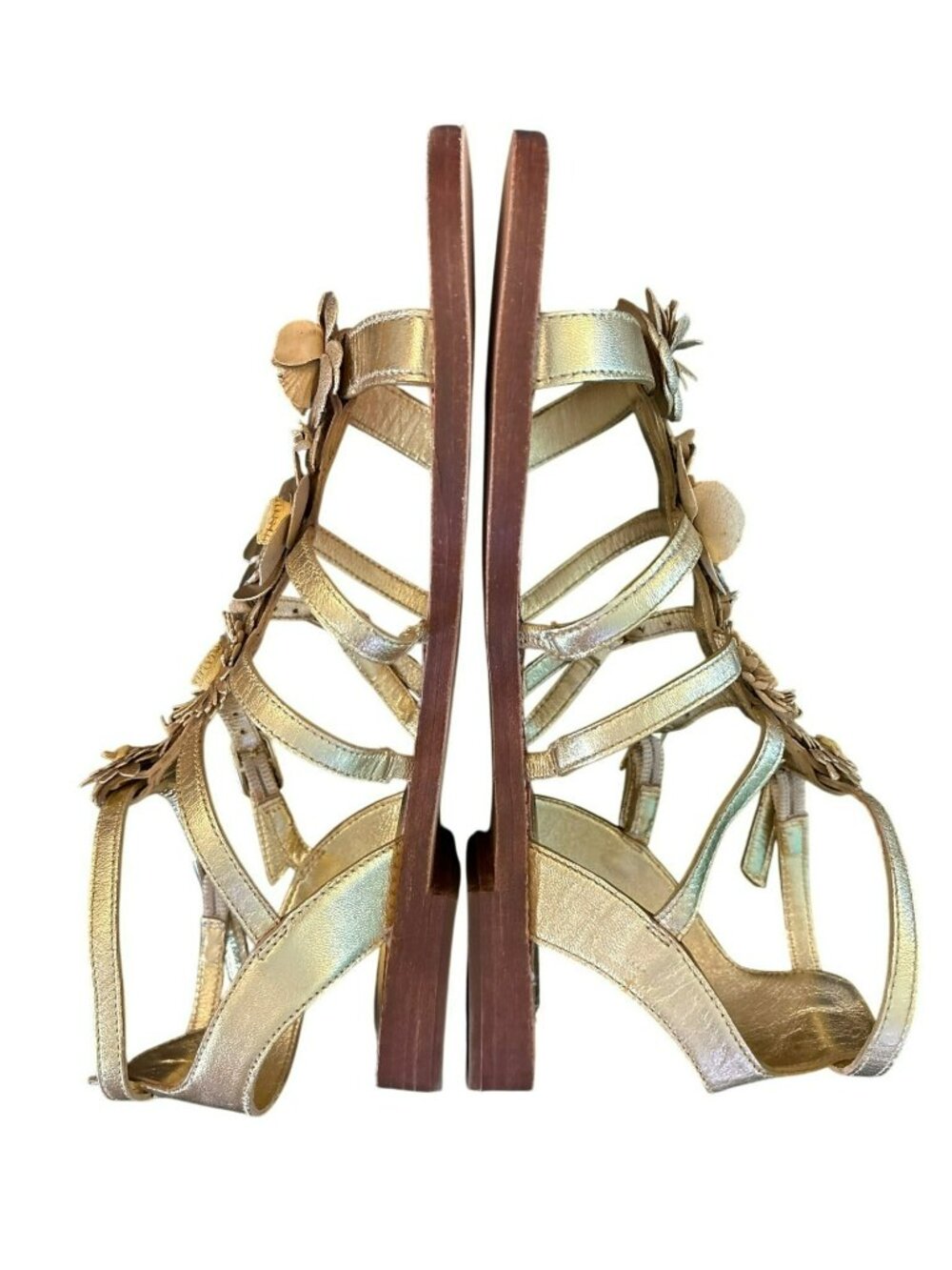 Kate Spade Sadia Metallic Napa Sandals Size 7.5 - Picture 6 of 10